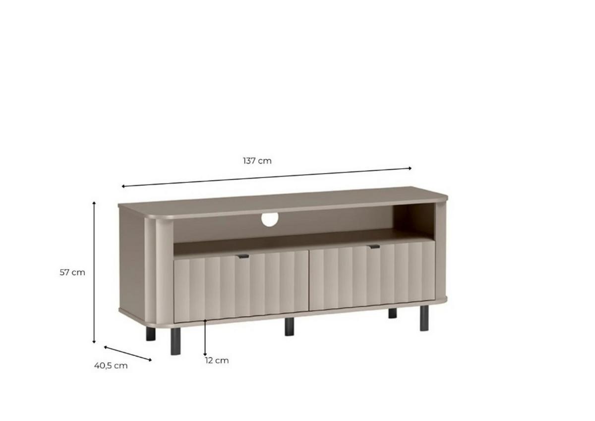LOWBOARD MODERNO 137/57/40,5 cm, Beige - Beige, Holzwerkstoff (137/57/40.5cm) - MASSENO