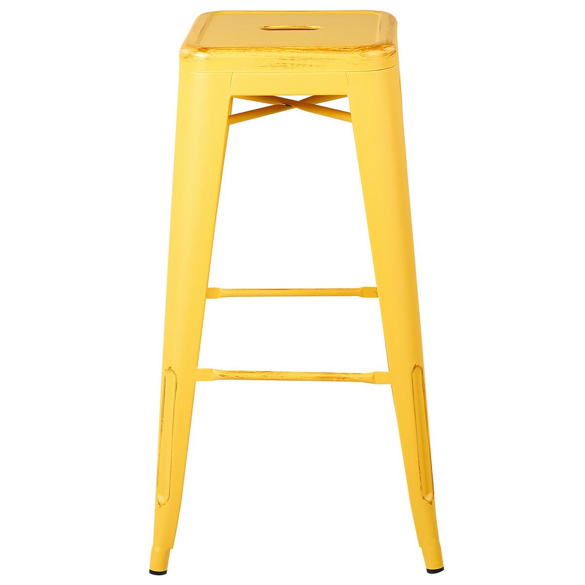 BARHOCKER 2er-Set Metall Gelb Cabrillo - Gelb, Metall (44/76/44cm) - Beliani