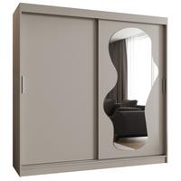 SCHIEBETÜRENSCHRANK mit Spiegel ULTRA 200/200/62 2-türig - Kaschmir/Silberfarben, Holz (200/200/62cm) - MÖBEL KRYSPOL