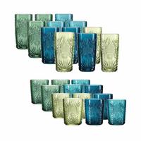 BARGLÄSER-SET Bari blau-grün 24-tlg. - Blau/Grün, Glas (0.001L) - Ritzenhoff Breker