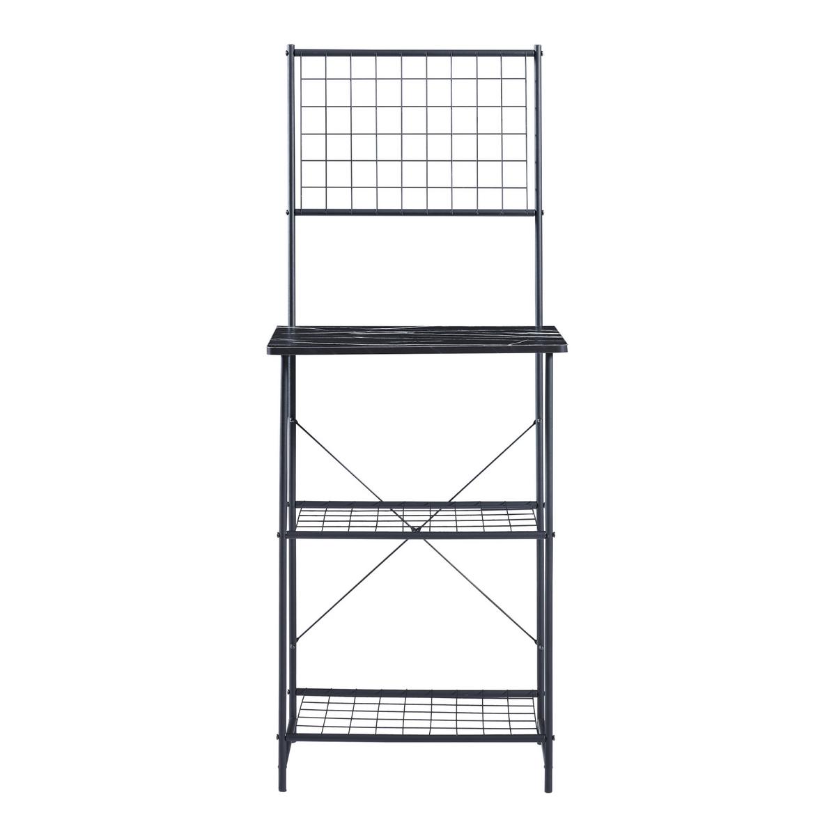 KÜCHENREGAL Nibe - Schwarz, Holzwerkstoff/Metall (60/150/42cm) - [en.casa]