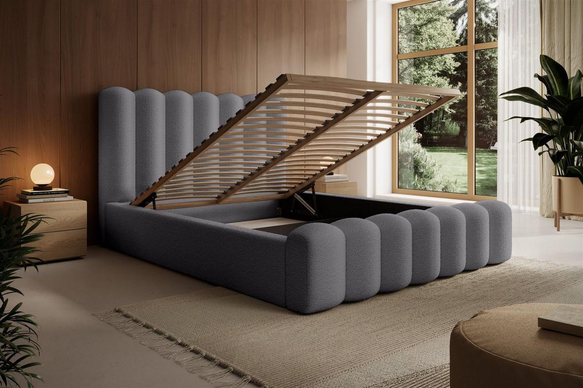 POLSTERBETT Macon In Euphoria - Grau, Holzwerkstoff/Textil (140/200cm) - Fun Möbel
