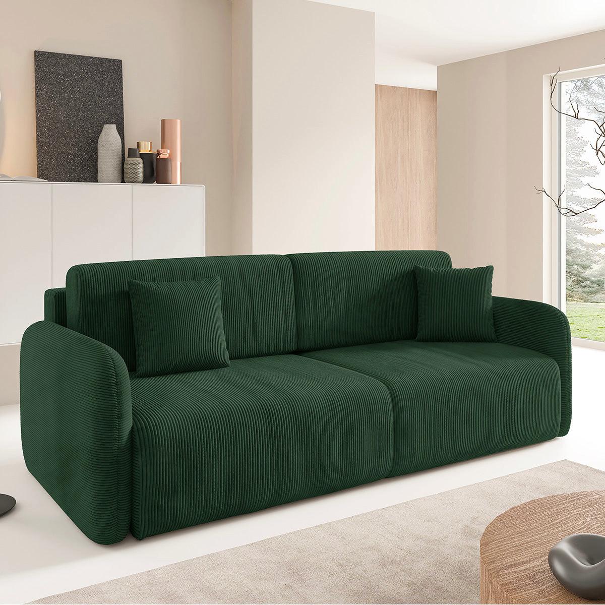 SOFA Dora 3 Sitzplätze Tannengrün - Grün, Holz (233/92/110cm) - Petits-meubles