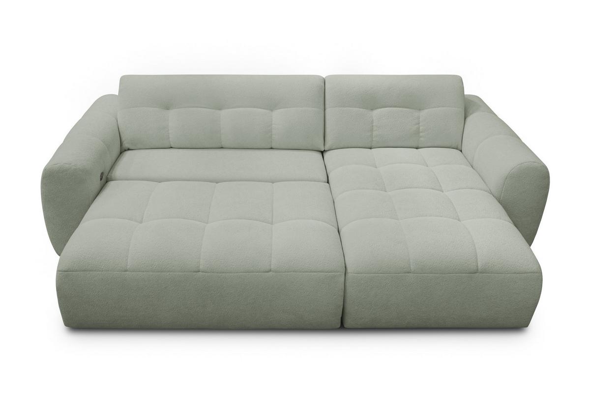 ECKSOFA LUMERO 4-Sitzer RECHTS, hellgrün - Schwarz/Hellgrün, Holz/Textil (275/166cm) - Courtois Laville