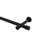 GARDINENSTANGE Prestige Santo 260 cm (geteilt in 2 x 130 cm), 1-läufig (ohne Ringe), 20 mm Ø Schwarz - Schwarz, Metall (260cm) - INTERDECO