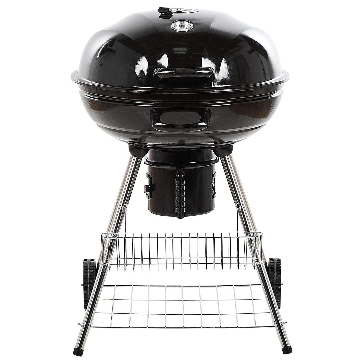 HOLZKOHLE-KUGELGRILL Stah schwarz Marapi - Schwarz, Metall (59/92/58cm)