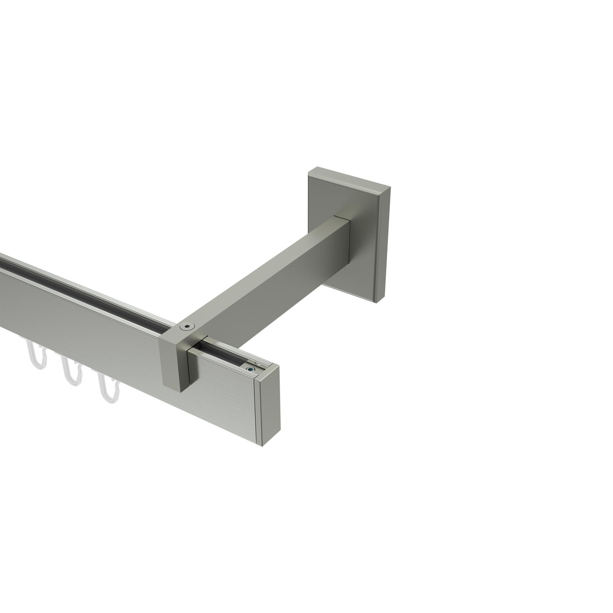 GARDINENSTANGE INNENLAUF Smartline Paxo 200 cm, 1-läufig, 14x35 mm Edelstahl-Optik - Edelstahlfarben, Metall (200cm) - INTERDECO