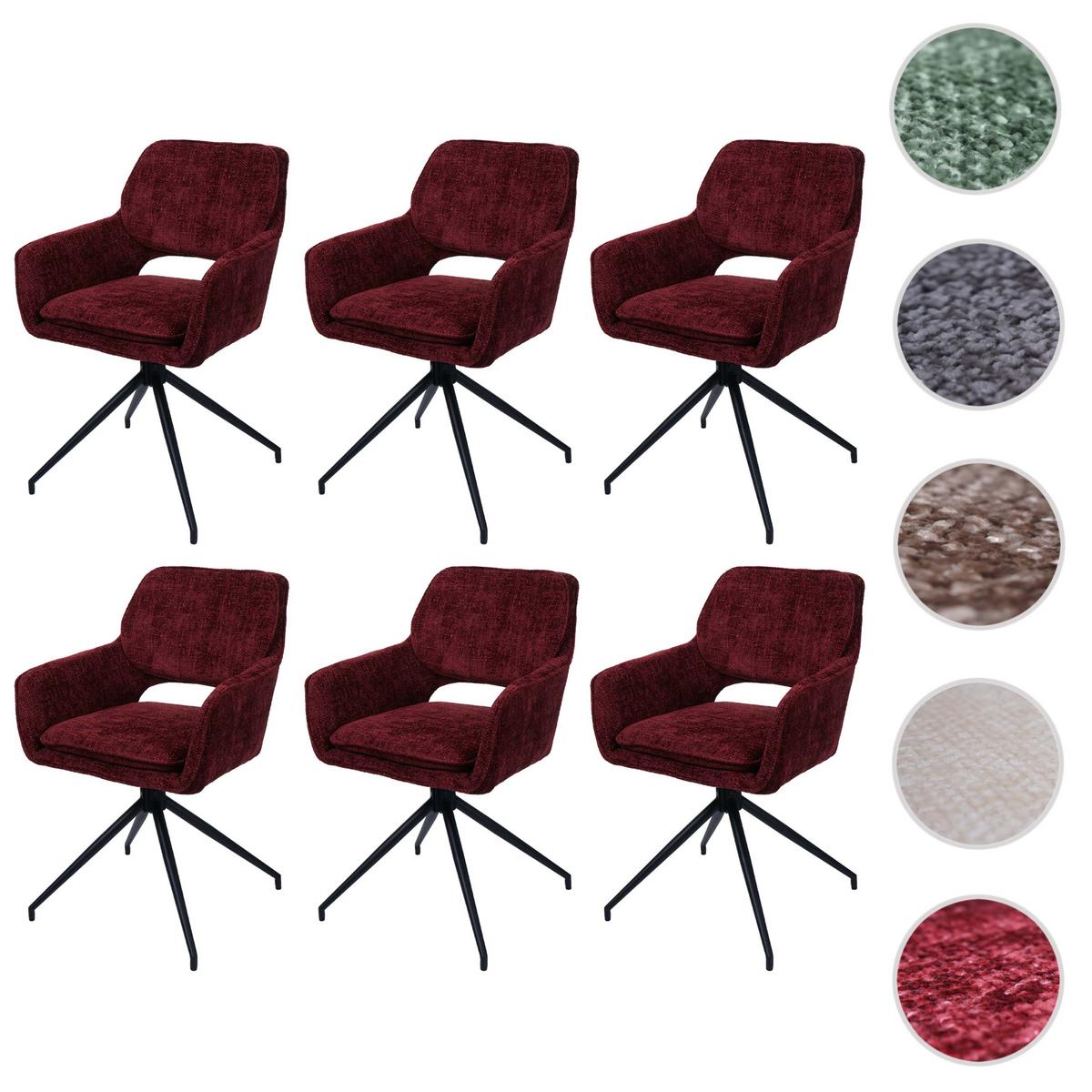 ESSZIMMERSTUHL Bordeaux 6er-Set - Bordeaux, Textil (57/86/61cm) - MCW