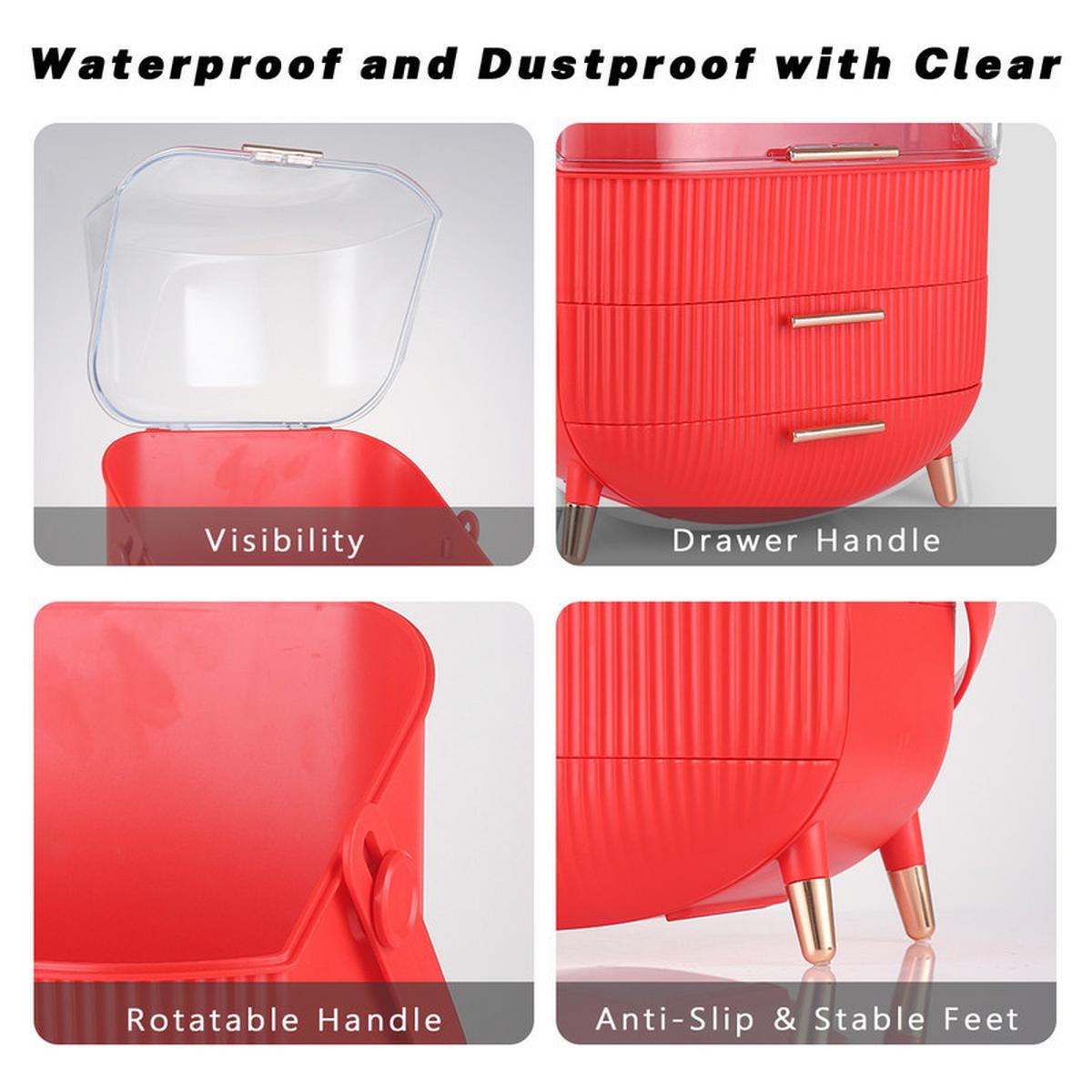 KOSMETIKORGANIZER Carlota Ⅲ 26/16/38 cm - Rot, Kunststoff (16/38/26cm) - Nettlife