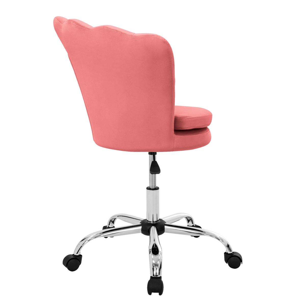 BÜROSTUHL Samt Rosa - Rosa, Metall (68/90/68cm) - ML-DESIGN