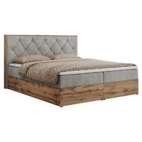 BOXBETT VENETO 140/200 Hellgrau Struktur - H3 - Hellgrau, Holz/Textil (140/200cm) - MKS