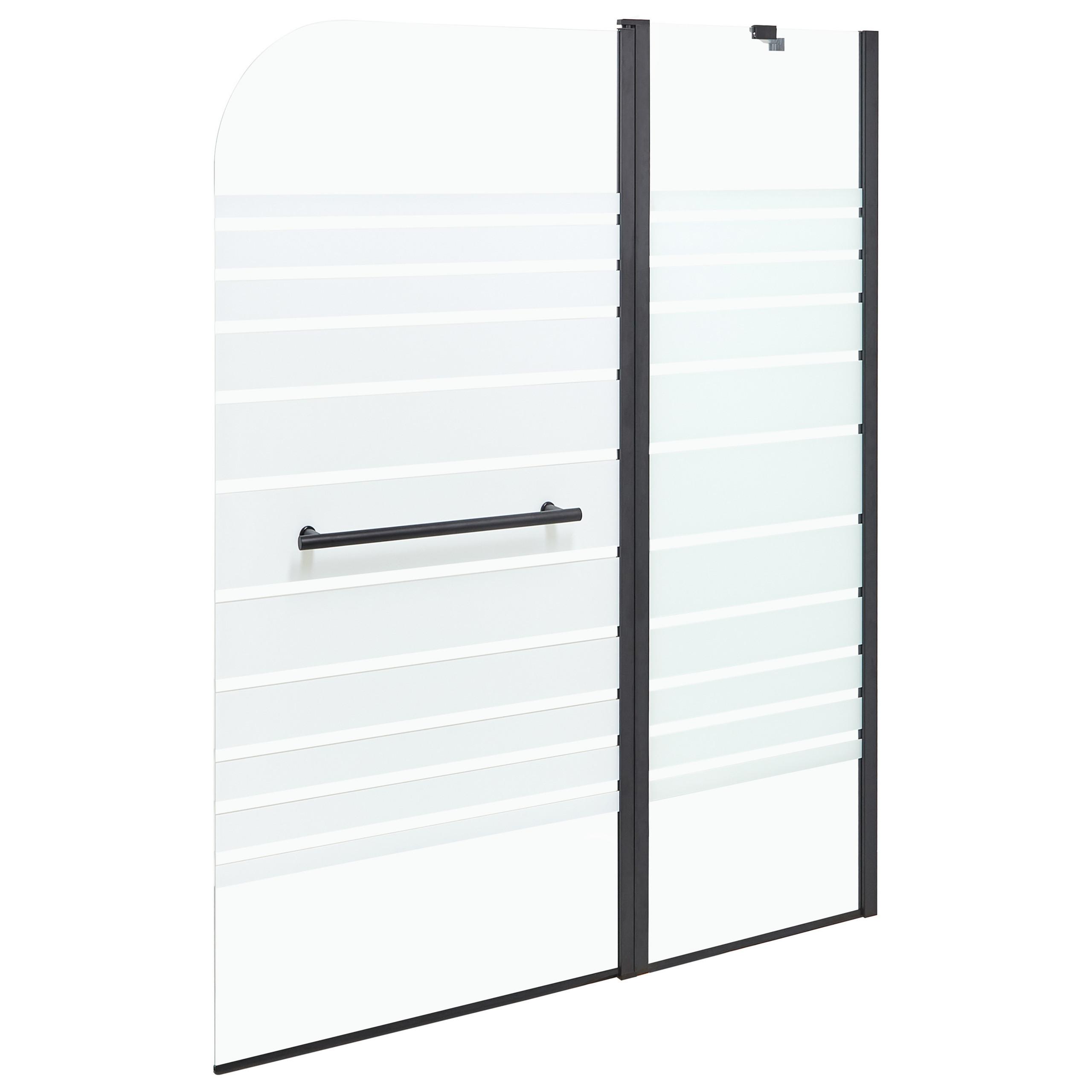 BADEWANNENAUFSATZ 140/100 cm Schwarz Tuapi - Transparent/Schwarz, Glas (100/140cm) - Beliani