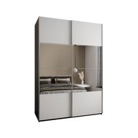 SCHWEBETÜRENSCHRANK 245,5/170/64 2-türig - Silberfarben/Schwarz, Holz/Metall (170/245/64cm) - Abiks Möbel