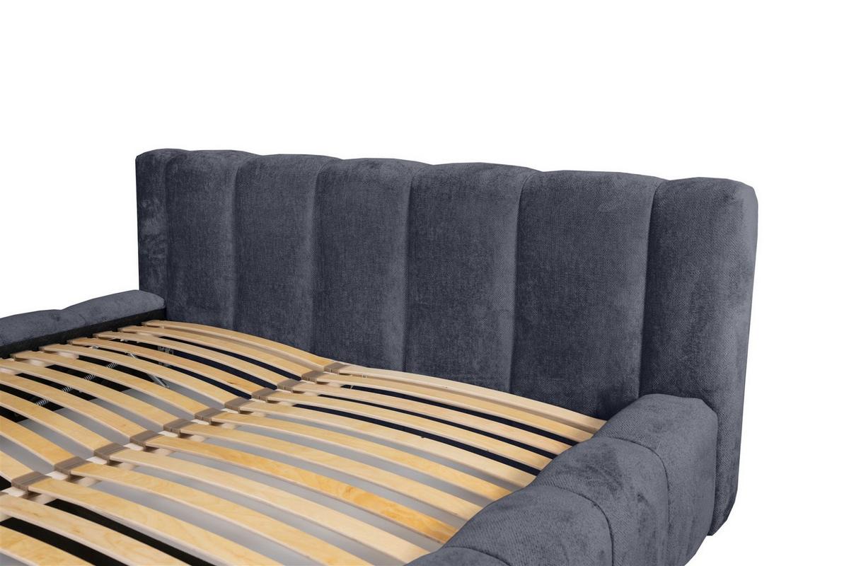 POLSTERBETT Hailey In Tender Way - Dunkelblau, Holzwerkstoff/Textil (180/200cm) - Fun Möbel