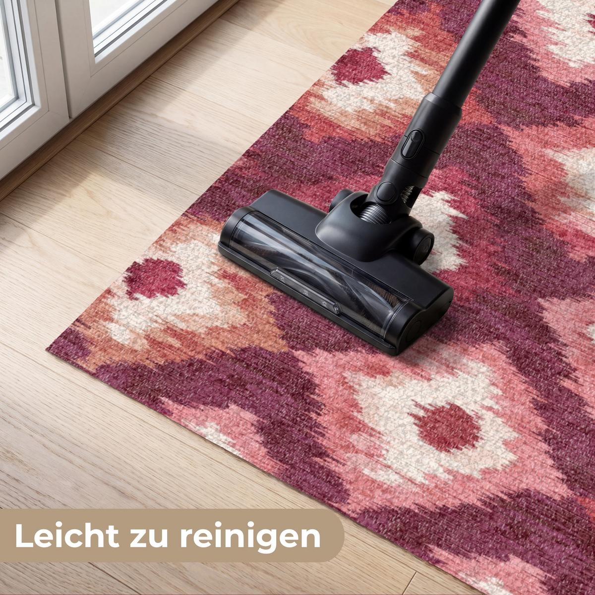 FUSSMATTE Diamantformen - Rosa - Muster - Textur Flurteppich 180x120 cm - Beere, Kunststoff (180/0.4cm) - MuchoWow