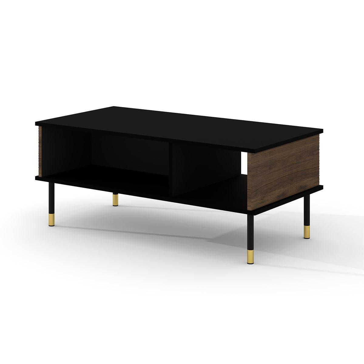 COUCHTISCH Rani Holz und Schwarz - Schwarz, Holzwerkstoff (55/110/45cm) - Petits-meubles