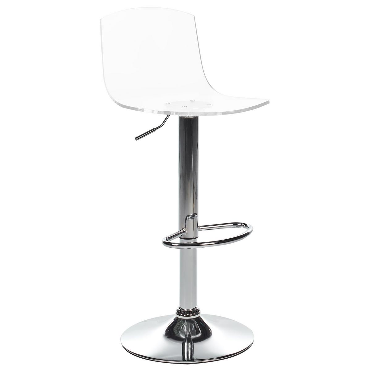 DREHHOCKER 2er-Set Transparent Imola - Transparent/Silberfarben, Kunststoff (38/82/43cm) - Beliani
