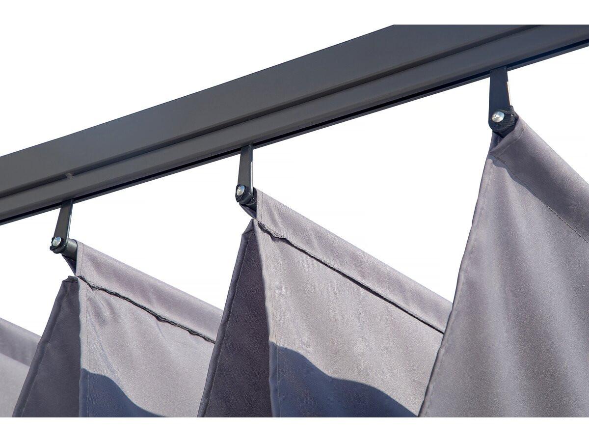 PERGOLA - MARKISE pergola adossée en métal avec toit rétractable - 3 x 4 m - gris anthracite Grau - Grau, Metall (290/231/395cm) - Habitat Garten