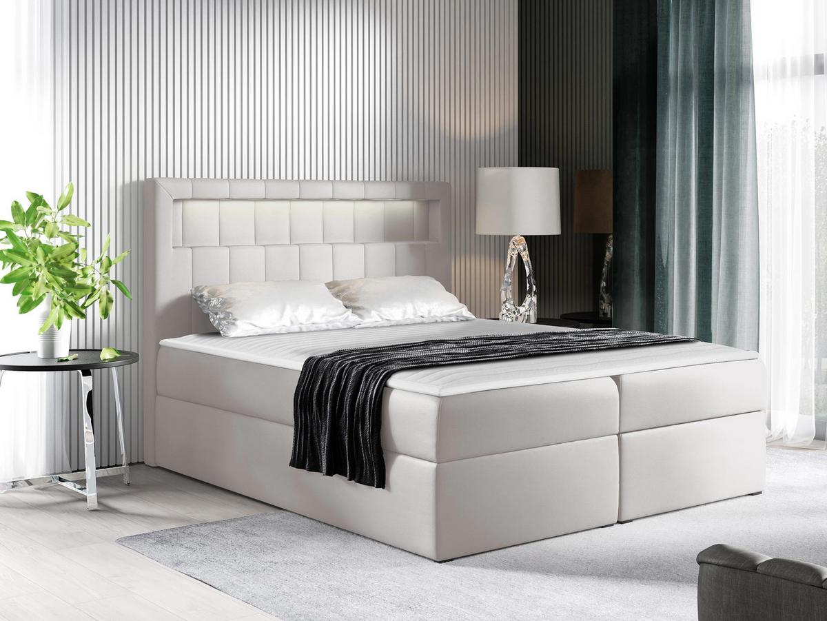 BOXBETT Aspen - H3 - Weiß, Holz/Textil (160/200cm) - MIRJAN24