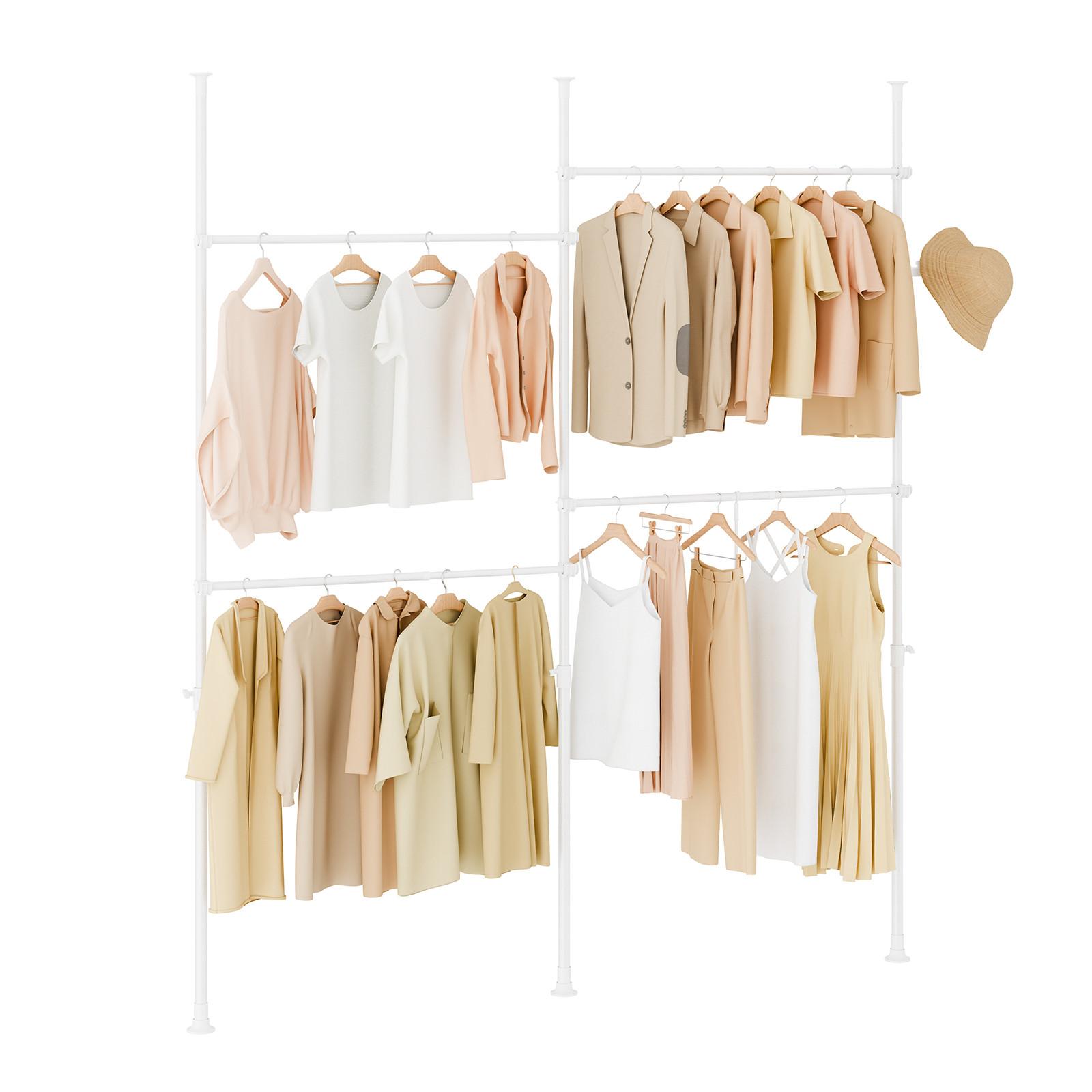 TELESKOP-KLEIDERSTÄNDER Weiß - Weiß, Kunststoff (226/295/3cm) - SoBuy