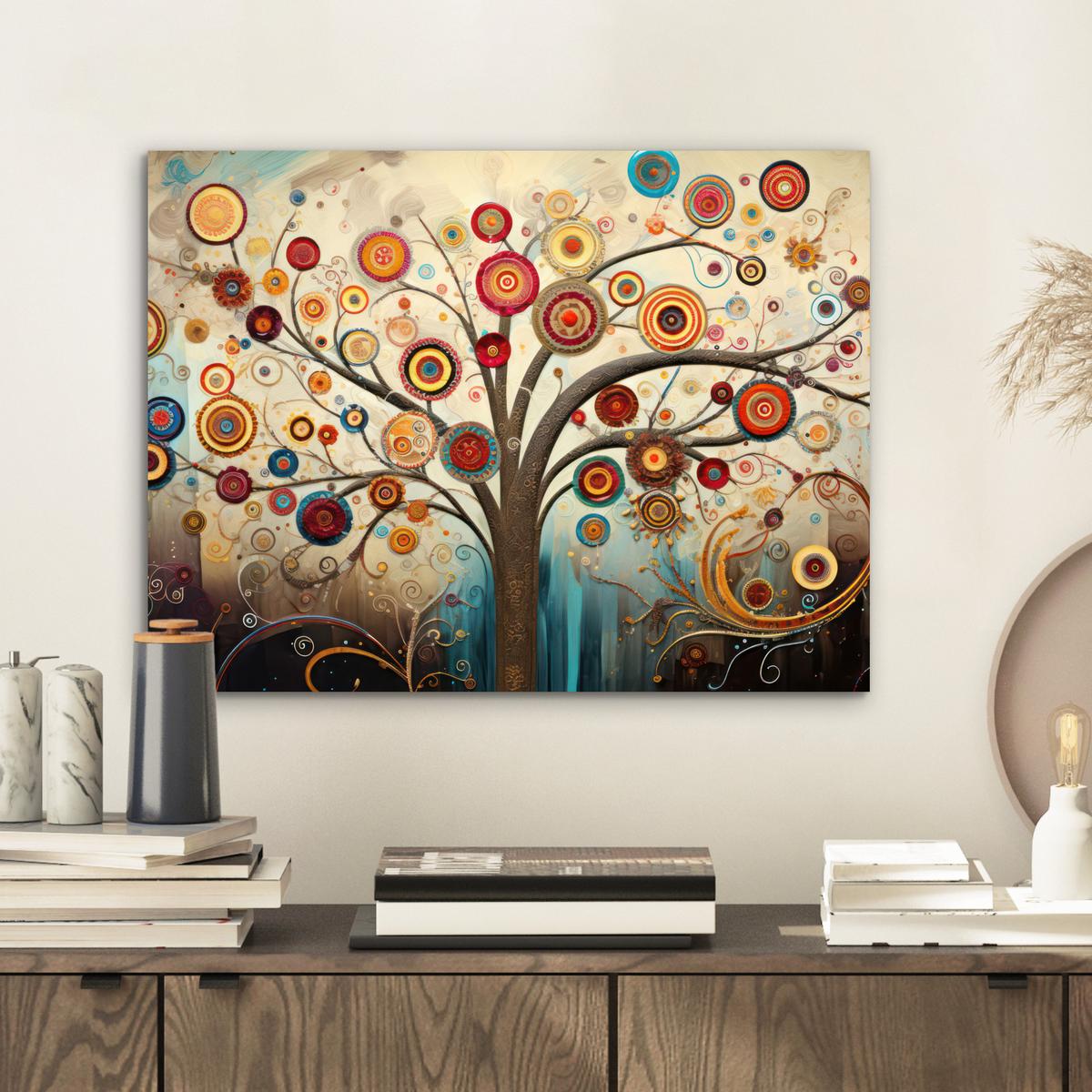 METALLBILD Baum - Baum des Lebens - Farbe 40x30 cm - Braun, Metall (40/30cm) - MuchoWow