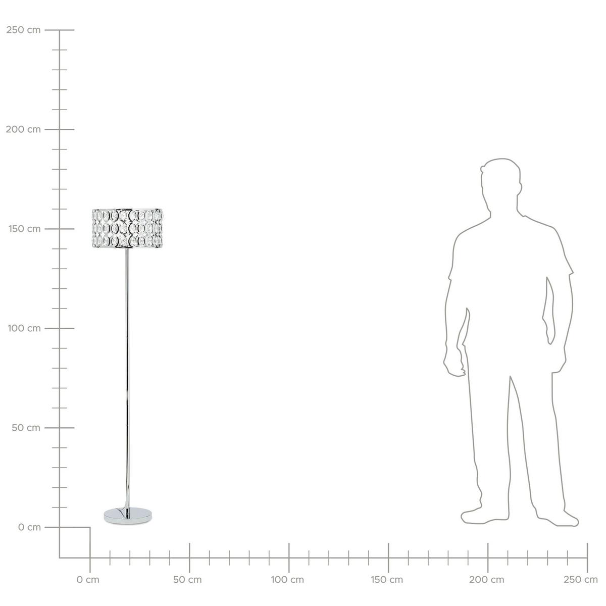 STEHLAMPE Tenna 35/35/160 cm - Silberfarben, Metall (35/35/160cm) - Beliani