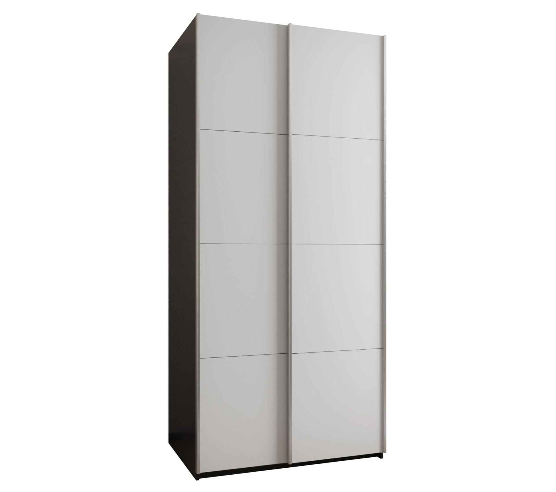 SCHWEBETÜRENSCHRANK 245,5/100/64 2-türig - Silberfarben/Schwarz, Holz/Metall (100/245/64cm) - Abiks Möbel