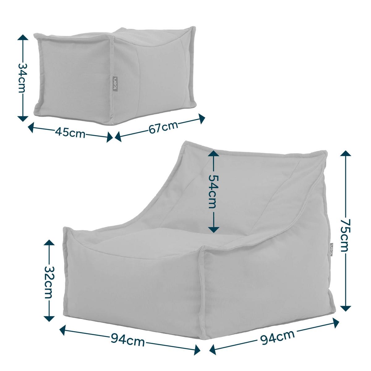 SITZSACK Outdoor-Sessel Alto + Hocker - Beige, Textil (94/75/94cm) - icon