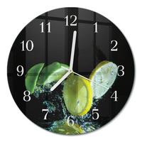 WANDUHR aus Glas Ø30 cm - Zitrone und Limette - Grün, Glas (30/30/0.4cm) - TULUP