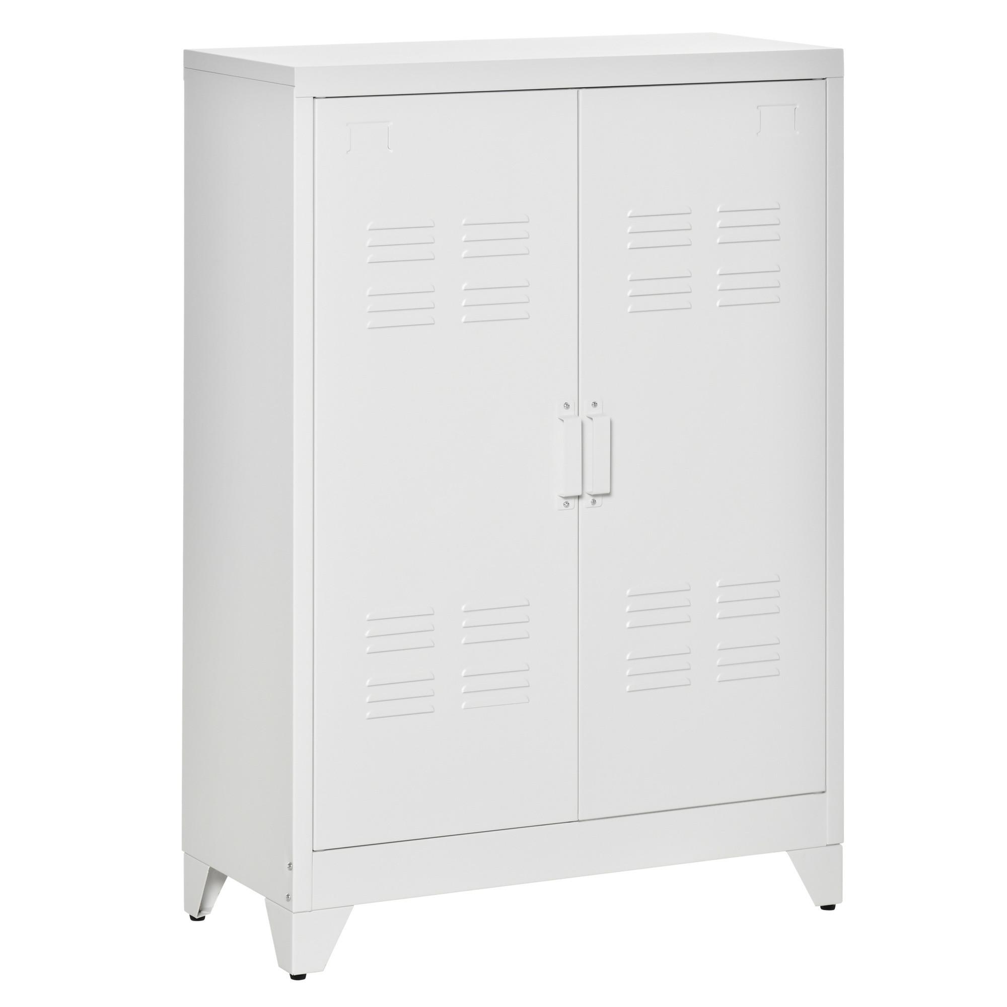 AKTENSCHRANK Metall Weiß - Weiß, Metall (33/110/75cm) - HOMCOM
