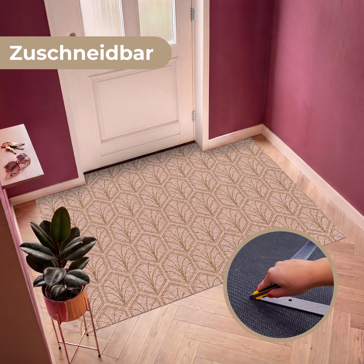 FUSSMATTE Lachsrosa - Muster - Geometrisch Schmutzfangmatte 180x120 cm - Altrosa, Kunststoff (180/0.4cm) - MuchoWow