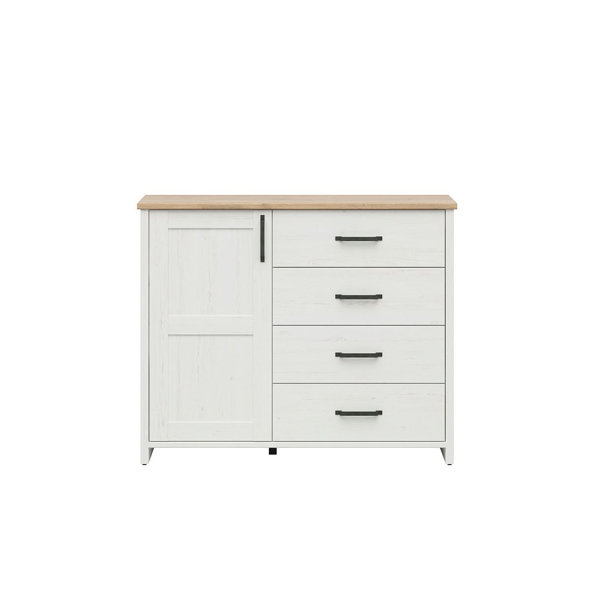 SIDEBOARD Aksel Weiß und Holz - Weiß, Holzwerkstoff (102/99/43cm) - Petits-meubles