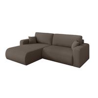 ECKSOFA mit Schlaffunktion Ottomane Links BERY-L 276x193x88 Braun Bouclé - Schwarz/Braun, Holzwerkstoff/Kunststoff (276/193cm) - ALTDECOR