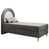 BOXBETT NEST 90/180 Dunkelgrau Velvet hydrophob - H3 - Dunkelgrau, Holz/Textil (90/180cm) - MKS