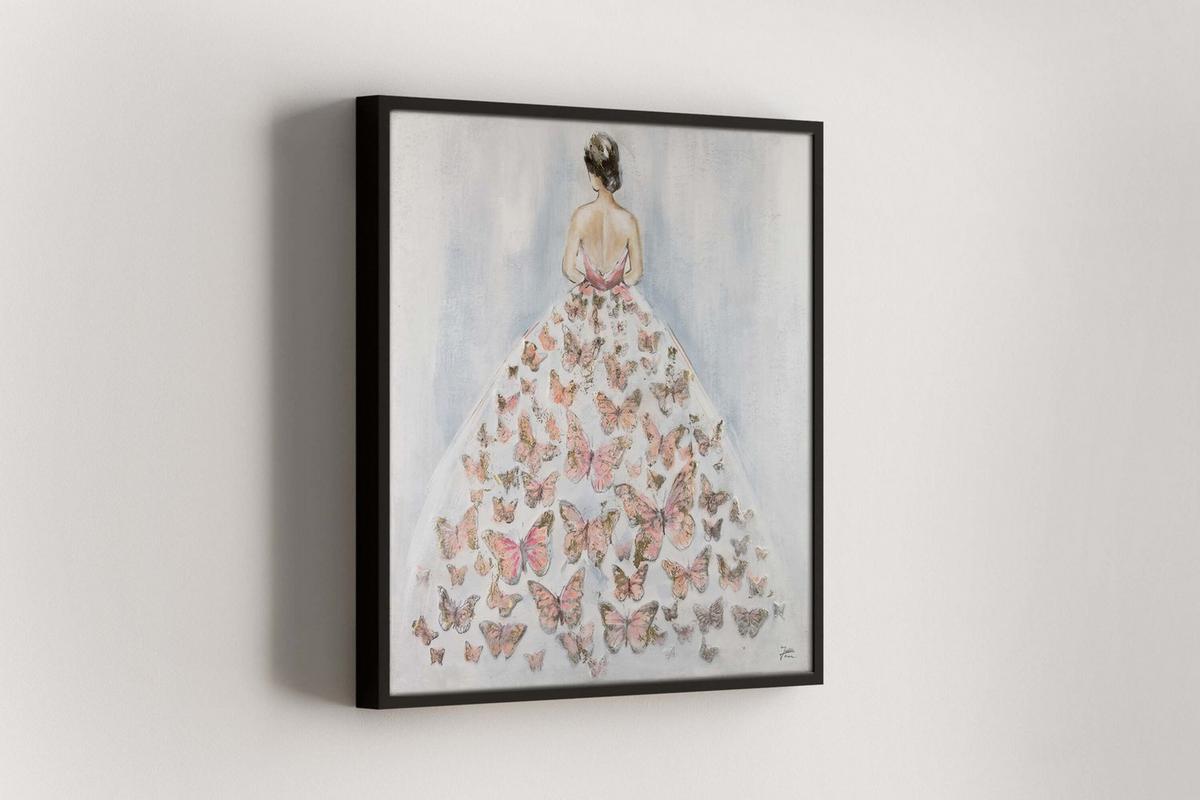 ACRYLBILD HANDGEMALT 80/80 cm - Pink/Grau, Holz/Textil (80/80cm) - KUNSTLOFT