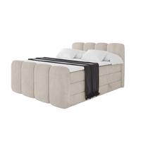 BOXBETT mit Matratze H3|H4 und Lattenrost - NINA-Z KING - 200x200 cm Casablanca - Beige - Champagner, Holzwerkstoff (200/200cm) - ALTDECOR