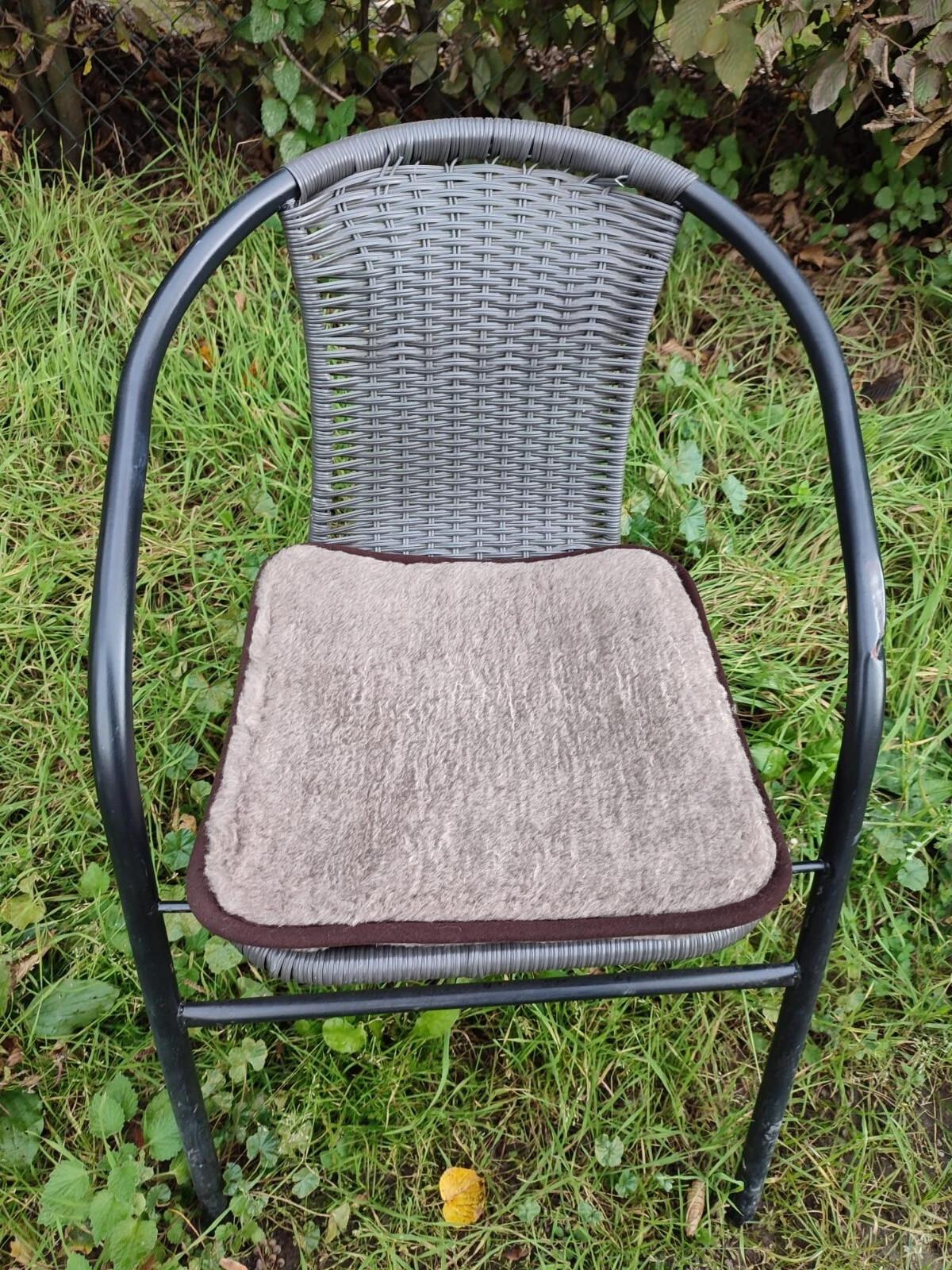 SITZKISSEN Merino Schurwolle Weiches Wollkissen Rechteckig 40/40 cm - Braun, Fell (40/40cm) - Provellus