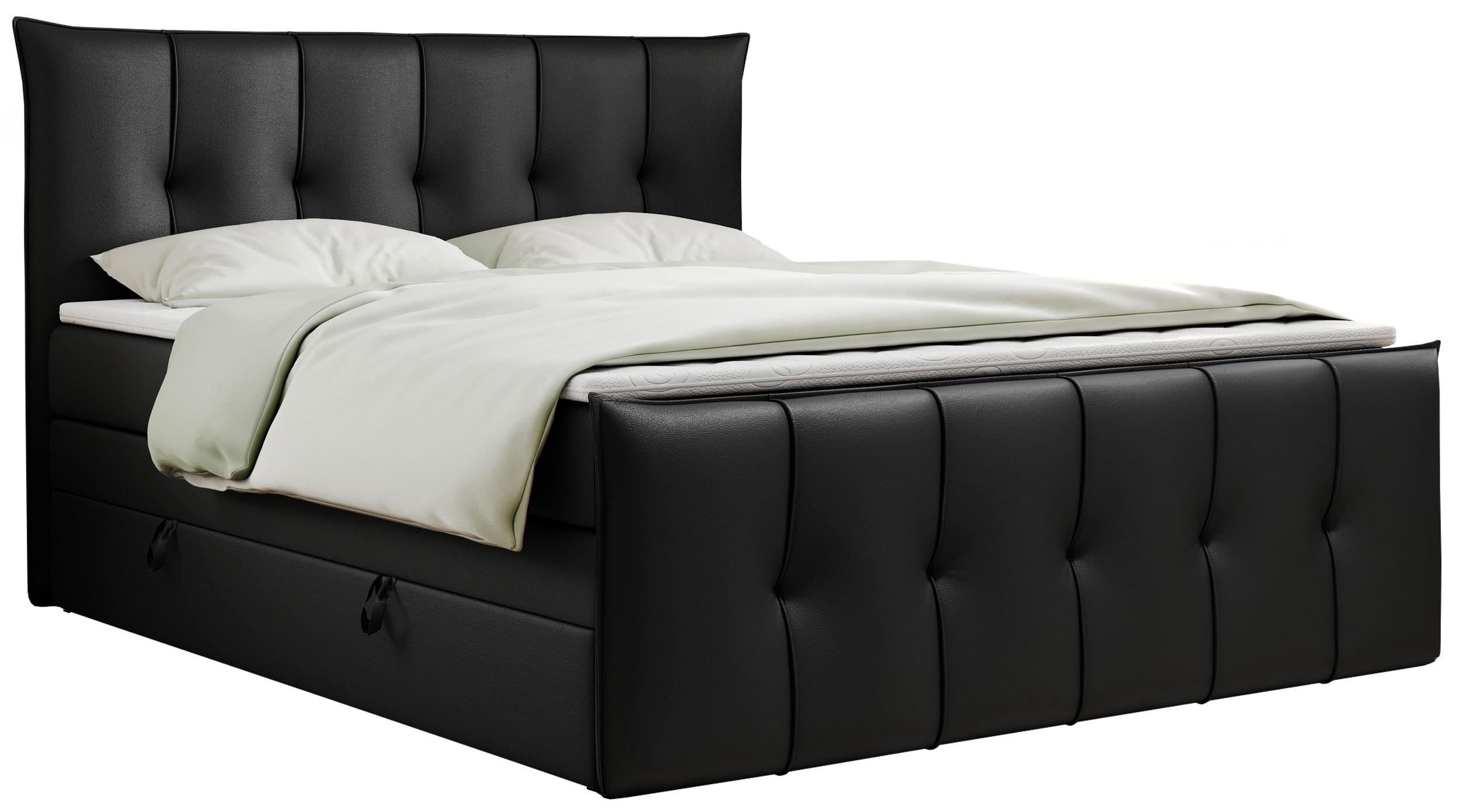 BOXSPRINGBETT PREMIUM 11 KING 180/200 Schwarz Kunstleder - H3 - Schwarz, Holz/Textil (180/200cm) - MKS
