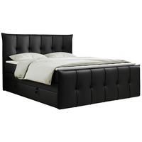 BOXSPRINGBETT PREMIUM 11 KING 180/200 Schwarz Kunstleder - H3 - Schwarz, Holz/Textil (180/200cm) - MKS