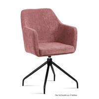 ARMLEHNSTUHL drehbar (4er-Set) Donnie 57x87x60 Schwarz/Rosewood - Dunkelrosa/Schwarz, Kunststoff (60/87/57cm) - 58aufmkessel