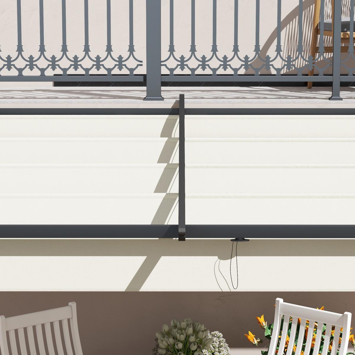 PERGOLA Winddicht Stahl+Polyester Crème - Creme, Metall (297/230/297cm) - Outsunny