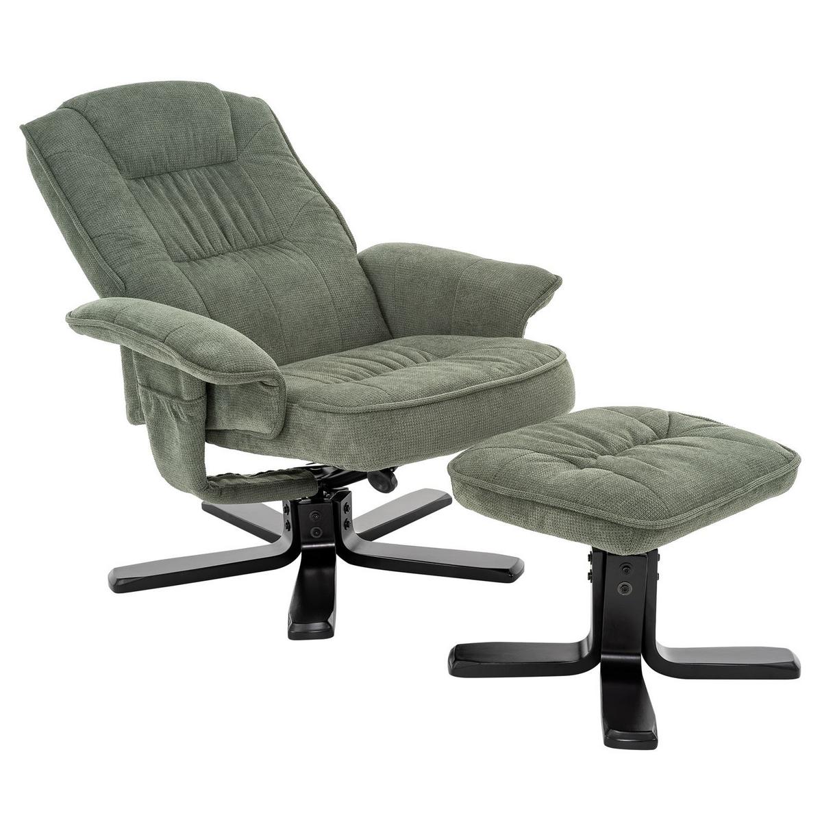 RELAXSESSEL CHARLY grün/schwarz - Schwarz/Grün, Textil (76/87/61cm) - IDIMEX