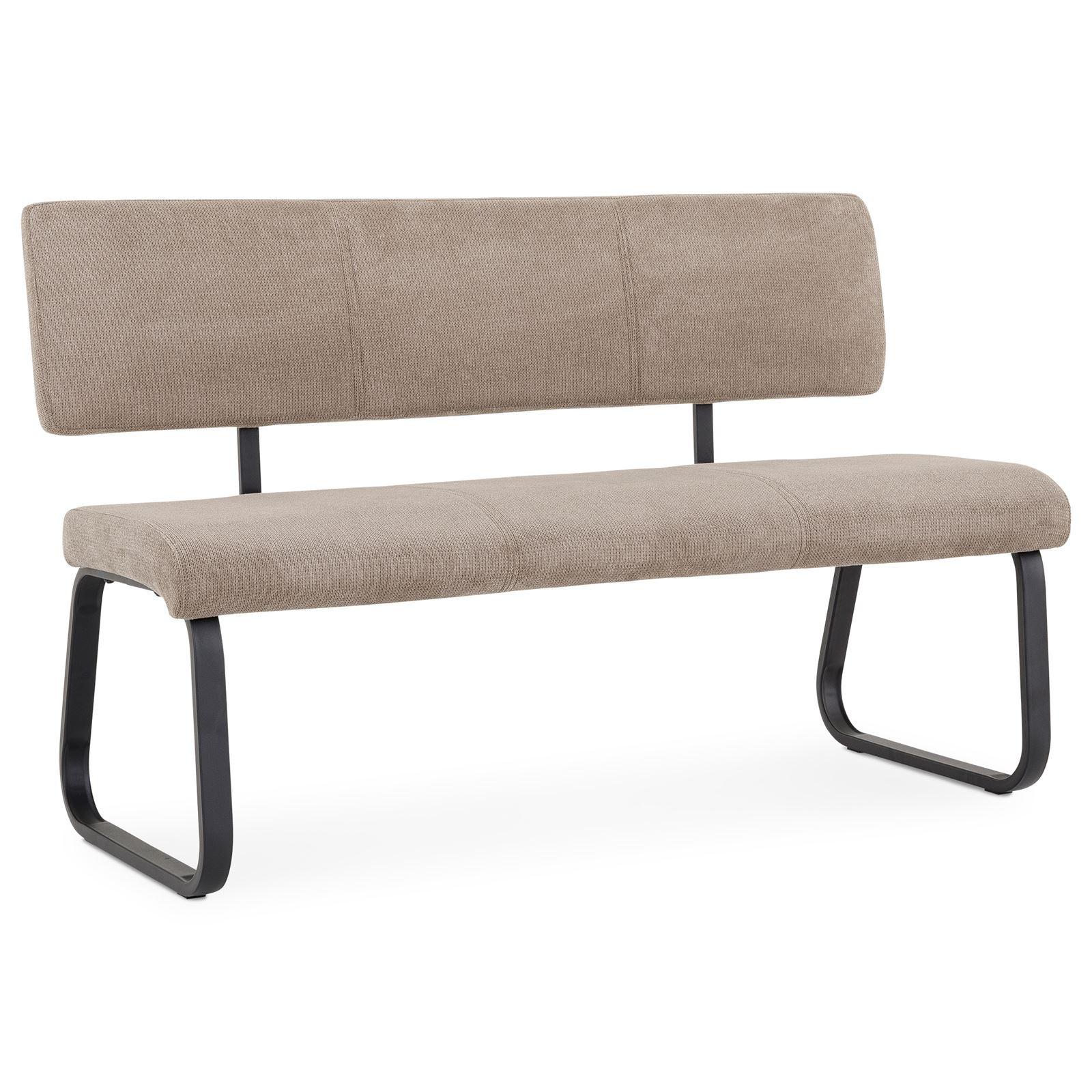ESSZIMMERBANK VILAS hellbraun - Hellbraun, Textil/Metall (135/87/56cm) - IDIMEX