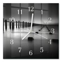 WANDUHR aus Glas 30x30 cm - Meer - Schwarz, Glas (30/30/0.4cm) - TULUP
