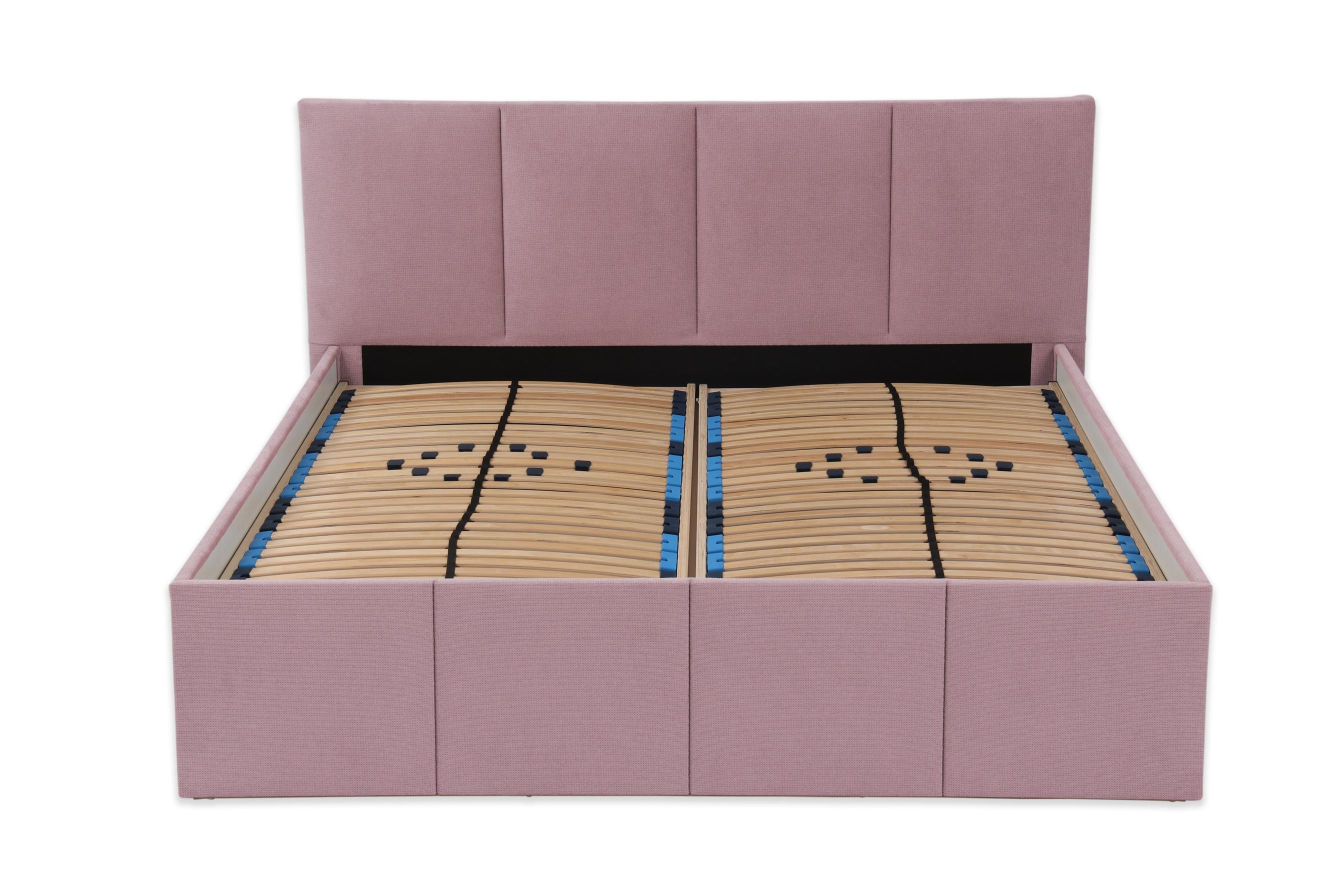 POLSTERBETT Dalas Rose 180 x 200 x 40 cm Stauraum Mit hochwertiger Matratze H2 (bis 100 kg) und Lattenrost - Rosa, Holz (180/200cm) - Halmon Schlafkomfort Betten 
