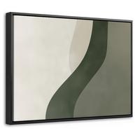 LEINWAND Bilder mit Rahmen - Japandi - Grün - Abstrakt - Modern - 40x30 - Salbeigrün, Textil (40/30cm) - MuchoWow