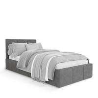 POLSTERBETT für Schlafzimmer Bett mit Stauraum Grau 90x200 - Grau, Holzwerkstoff/Metall (90/200cm) - Muralo