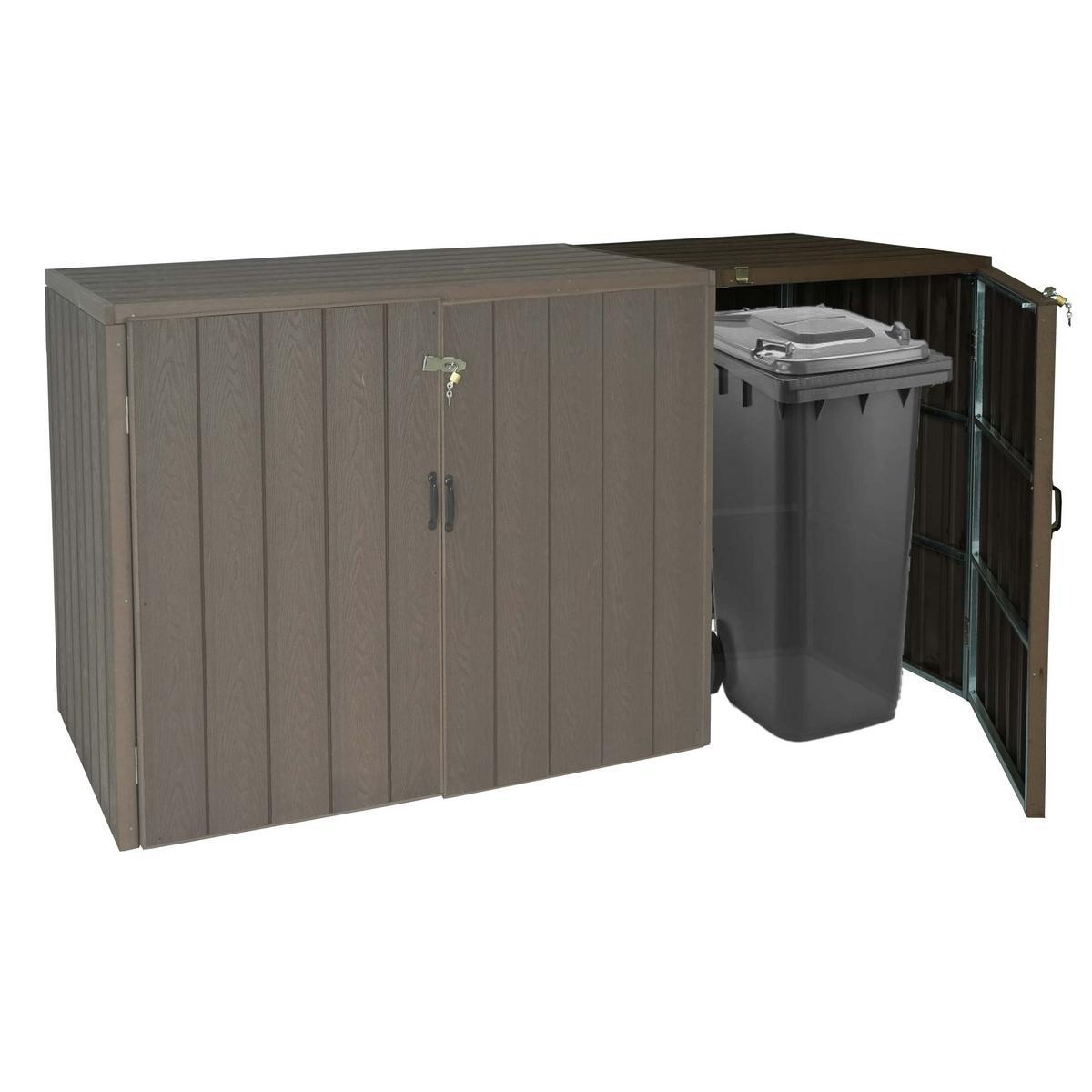 MÜLLTONNENBOX ERWEITERUNG Braun - Braun, Metall (69/116/88cm) - MCW