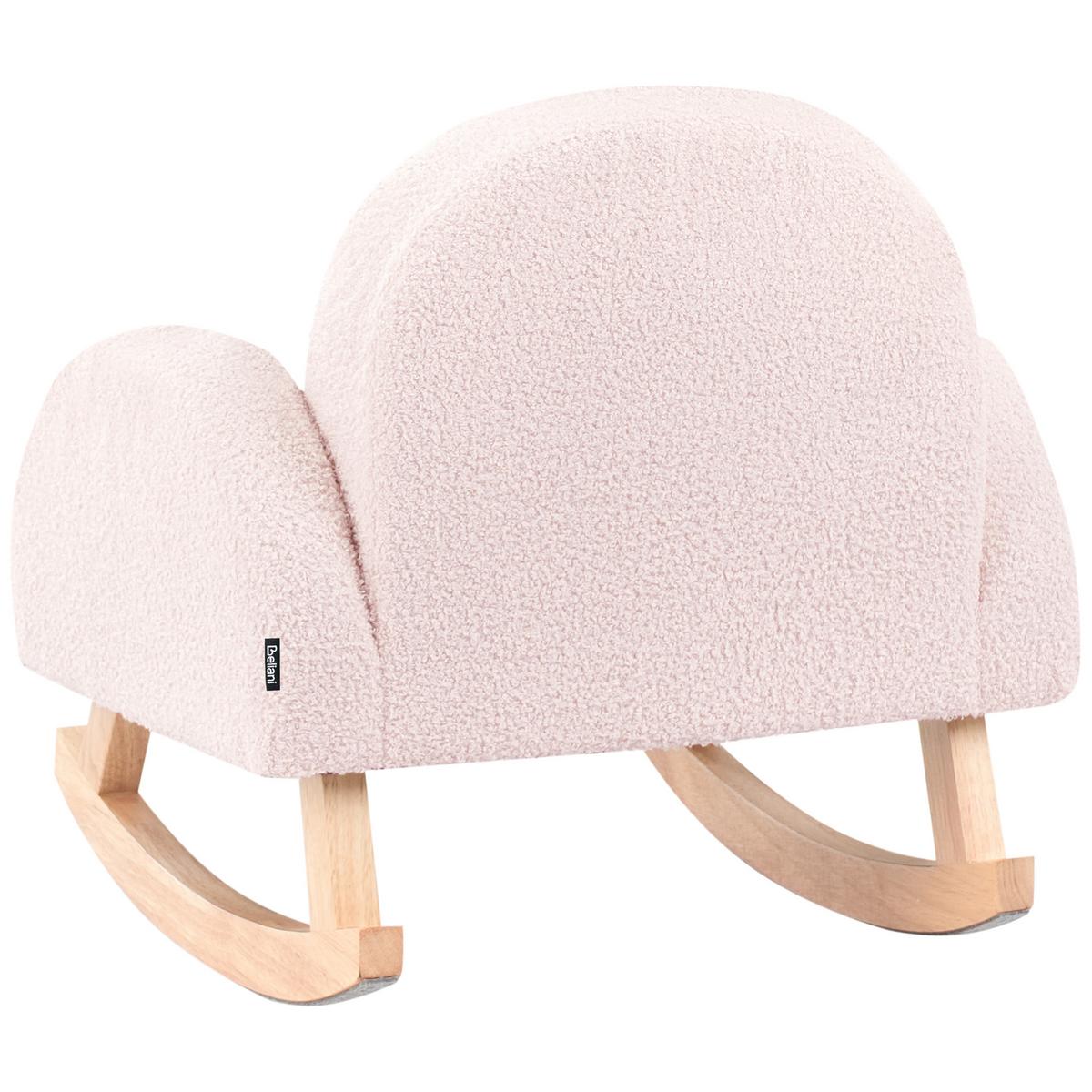 KINDERSCHAUKELSTUHL Bouclé Pastellrosa Hug - Pink, Textil (54/53/52cm) - Beliani