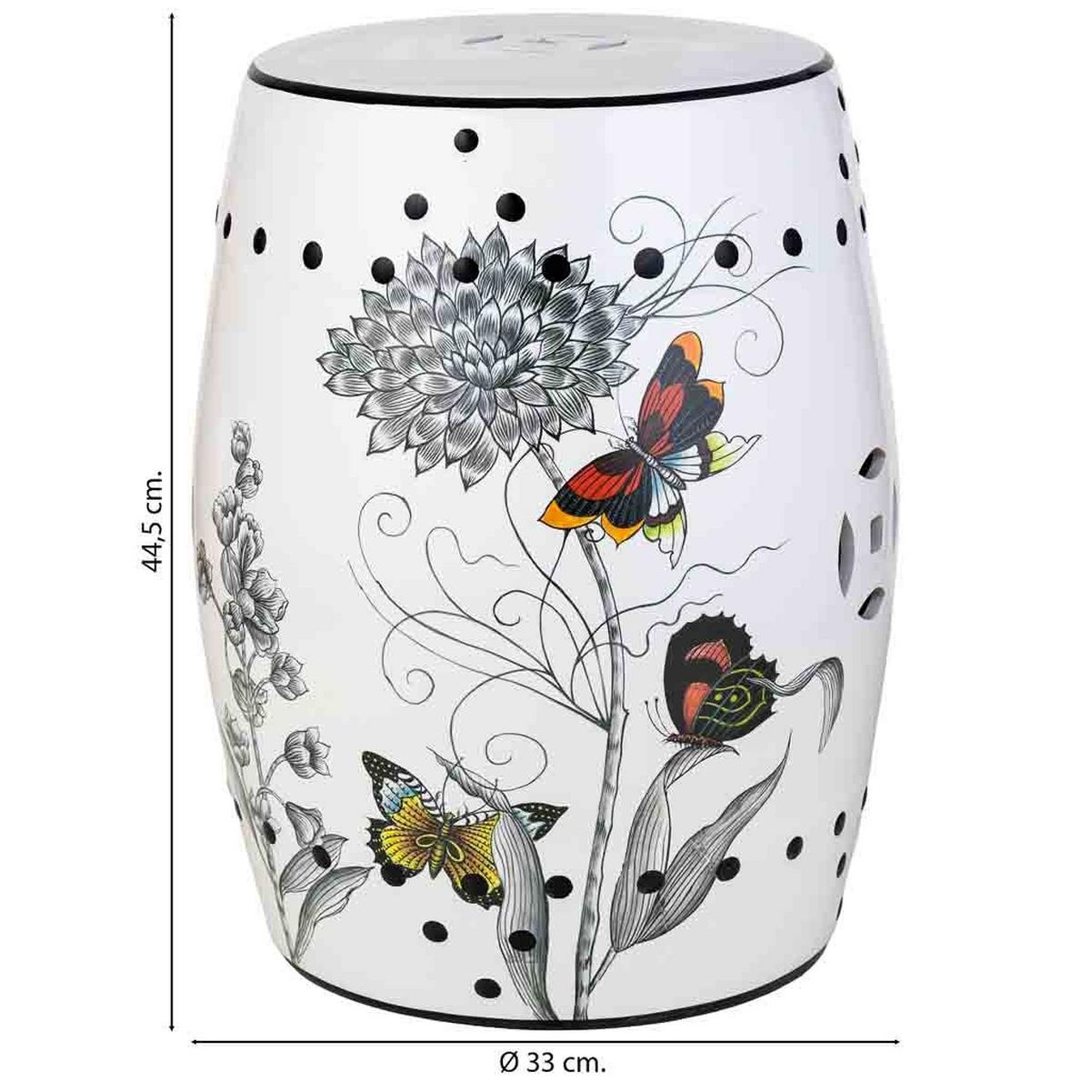 HOCKER, weiß, 33x45cm - Grau, Keramik (33/44.5/33cm) - Wanderlust